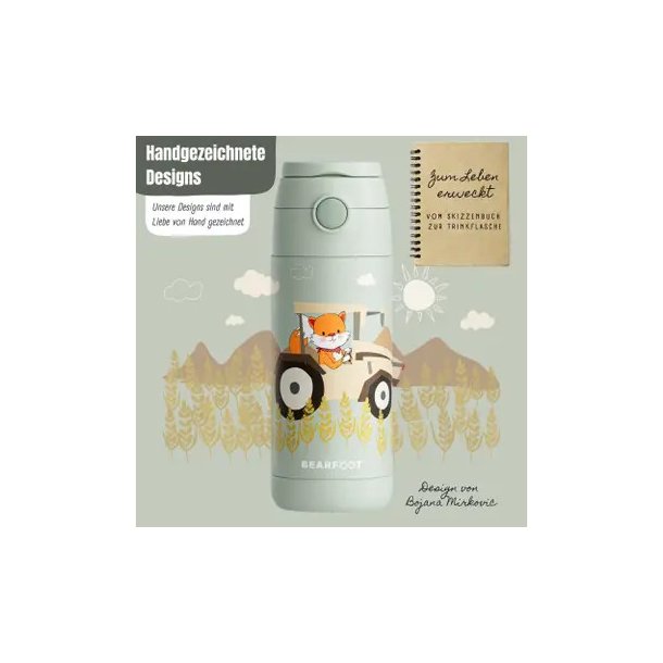 Bearfoot B�rne Termo Drikkedunk - Rustfri St�l - 350 ml - Salvie Traktor