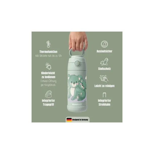 Bearfoot B�rne Termo Drikkedunk - Rustfri St�l - 350 ml - Salvie Koala