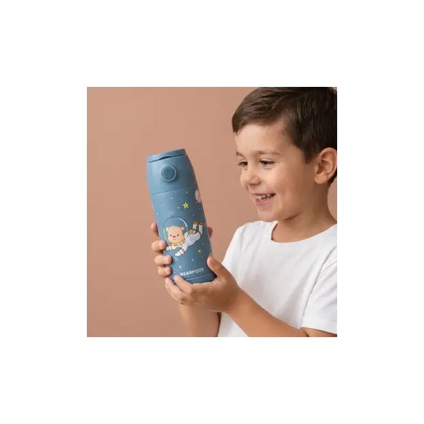 Bearfoot B�rne Termo Drikkedunk - Rustfri St�l - 350 ml - Bl� Bj�rn I Rummet 