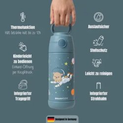 Bearfoot B�rne Termo Drikkedunk - Rustfri St�l - 350 ml - Bl� Bj�rn I Rummet 