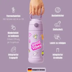 Bearfoot B�rne Termo Drikkedunk - Rustfri St�l - 350 ml - Lyser�d Klisterm�rker
