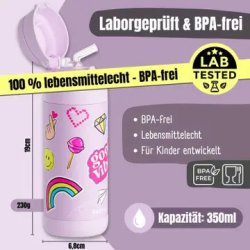 Bearfoot B�rne Termo Drikkedunk - Rustfri St�l - 350 ml - Lyser�d Klisterm�rker