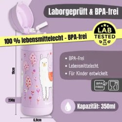 Bearfoot B�rne Termo Drikkedunk - Rustfri St�l - 350 ml - Lyser�d Lama