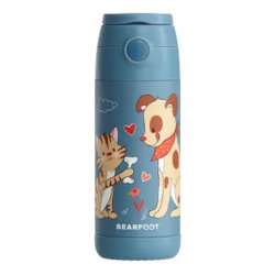 Bearfoot B�rne Termo Drikkedunk - Rustfri St�l - 350 ml - Bl� Hund og Kat 