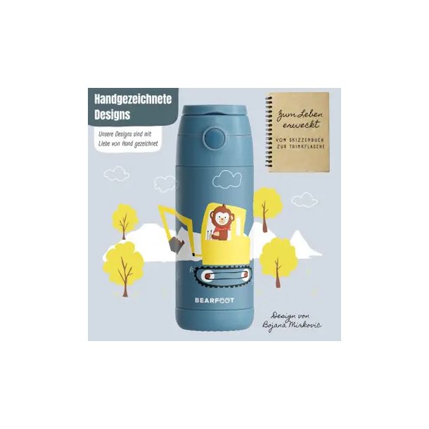 Bearfoot B�rne Termo Drikkedunk - Rustfri St�l - 350 ml - Gravmaskine og Aber 