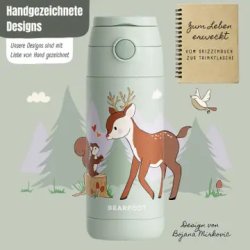 Bearfoot B�rne Termo Drikkedunk - Rustfri St�l - 350 ml - Salvie R�dyr 