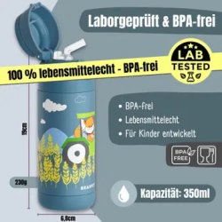 Bearfoot B�rne Termo Drikkedunk - Rustfri St�l - 350 ml - Bl� Traktor