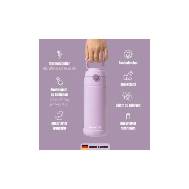Bearfoot B�rne Termo Drikkedunk - Rustfri St�l - 350 ml - Lyser�d