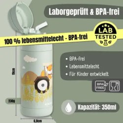 Bearfoot B�rne Termo Drikkedunk - Rustfri St�l - 350 ml - Salvie Traktor