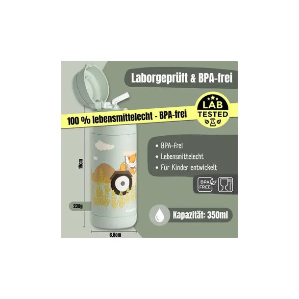 Bearfoot B�rne Termo Drikkedunk - Rustfri St�l - 350 ml - Salvie Traktor