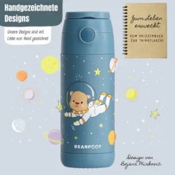 Bearfoot B�rne Termo Drikkedunk - Rustfri St�l - 350 ml - Bl� Bj�rn I Rummet 