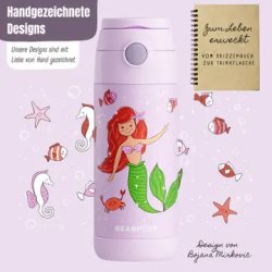 Bearfoot B�rne Termo Drikkedunk - Rustfri St�l - 350 ml - Lyser�d Havfrue