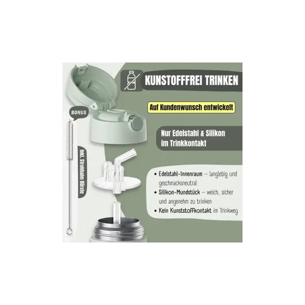 Bearfoot B�rne Termo Drikkedunk - Rustfri St�l - 350 ml - Salvie Egern
