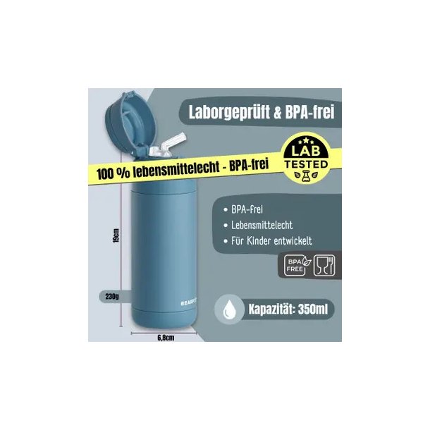 Bearfoot B�rne Termo Drikkedunk - Rustfri St�l - 350 ml - Bl� 