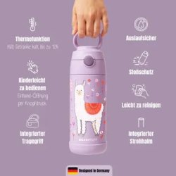 Bearfoot B�rne Termo Drikkedunk - Rustfri St�l - 350 ml - Lyser�d Lama