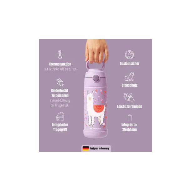 Bearfoot B�rne Termo Drikkedunk - Rustfri St�l - 350 ml - Lyser�d Lama