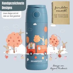 Bearfoot B�rne Termo Drikkedunk - Rustfri St�l - 350 ml - Brandbil og Kaniner