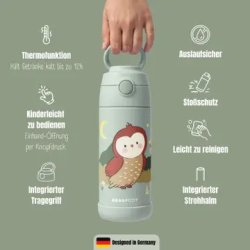 Bearfoot B�rne Termo Drikkedunk - Rustfri St�l - 350 ml - Salvie Ugle