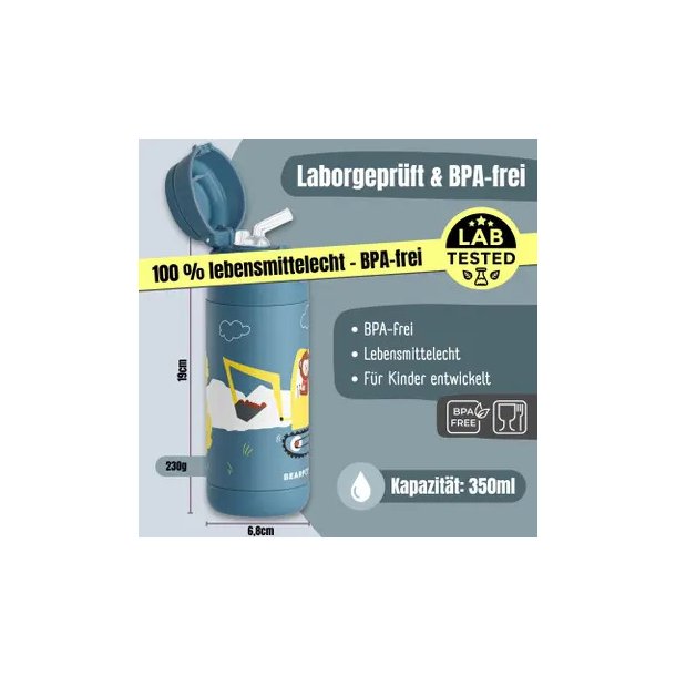 Bearfoot B�rne Termo Drikkedunk - Rustfri St�l - 350 ml - Gravmaskine og Aber 