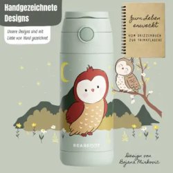 Bearfoot B�rne Termo Drikkedunk - Rustfri St�l - 350 ml - Salvie Ugle