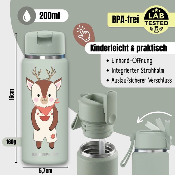 Bearfoot Tiny - Termo Drikkedunk - 200 ml - Salvie R�dyr 