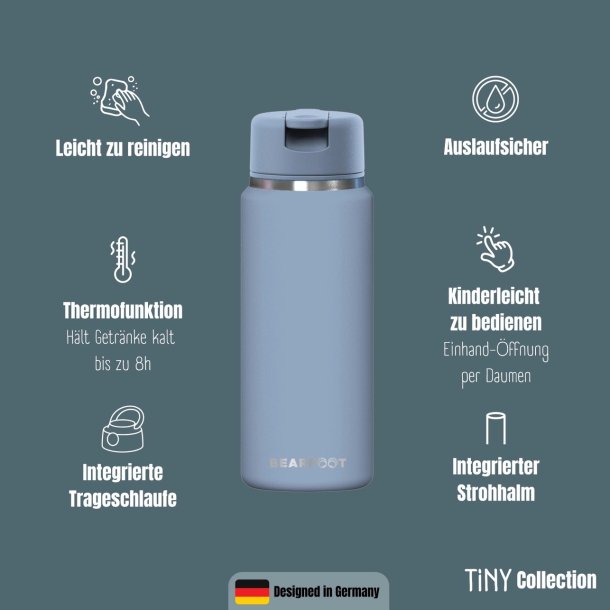 Bearfoot Tiny - Termo Drikkedunk - 200 ml - Bl� 