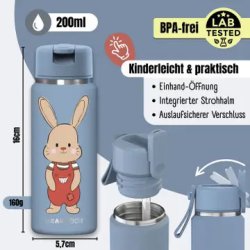 Bearfoot Tiny - Termo Drikkedunk - 200 ml - Bl� Kanin