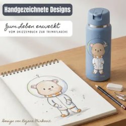 Bearfoot Tiny - Termo Drikkedunk - 200 ml - Bl� Bj�rn i rummet 