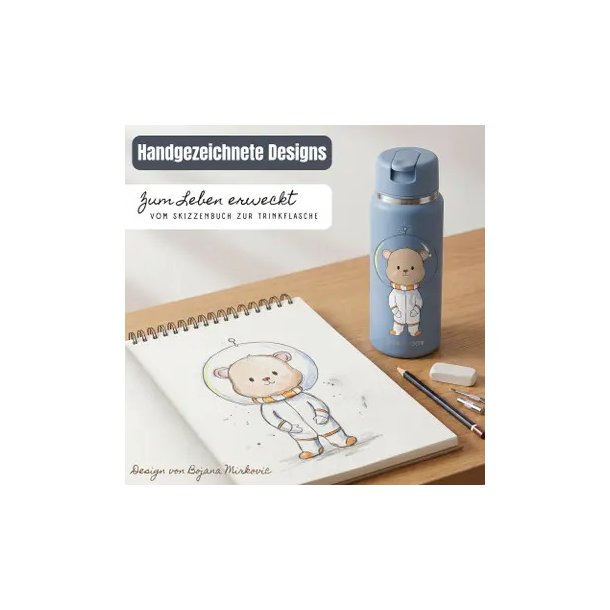 Bearfoot Tiny - Termo Drikkedunk - 200 ml - Bl� Bj�rn i rummet 
