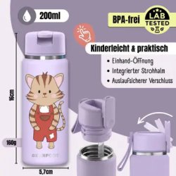 Bearfoot Tiny - Termo Drikkedunk - 200 ml - Lyser�d Kat
