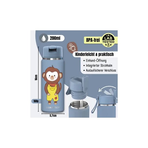 Bearfoot Tiny - Termo Drikkedunk - 200 ml - Bl� Abe