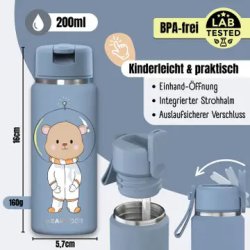Bearfoot Tiny - Termo Drikkedunk - 200 ml - Bl� Bj�rn i rummet 