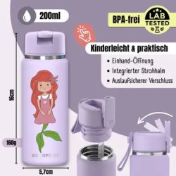 Bearfoot Tiny - Termo Drikkedunk - 200 ml - Lyser�d Havfrue