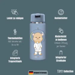 Bearfoot Tiny - Termo Drikkedunk - 200 ml - Bl� Bj�rn i rummet 