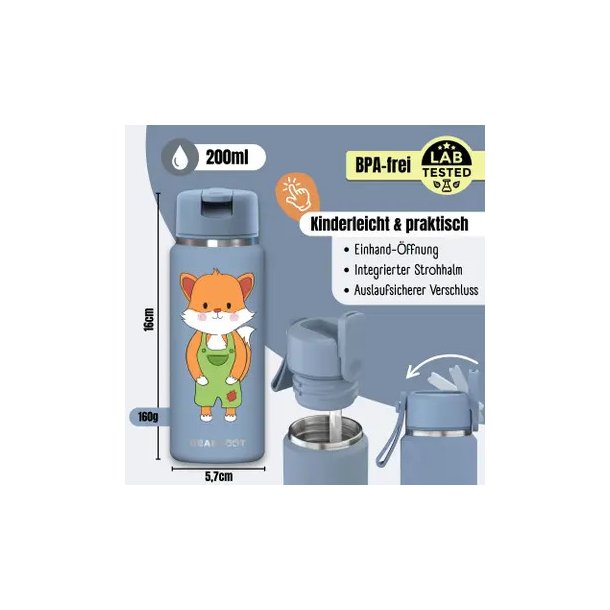 Bearfoot Tiny - Termo Drikkedunk - 200 ml - Bl� R�v 