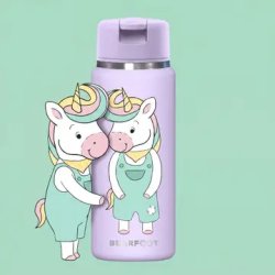 Bearfoot Tiny - Termo Drikkedunk - 200 ml - Lyser�d Enhj�rning 