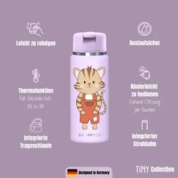 Bearfoot Tiny - Termo Drikkedunk - 200 ml - Lyser�d Kat