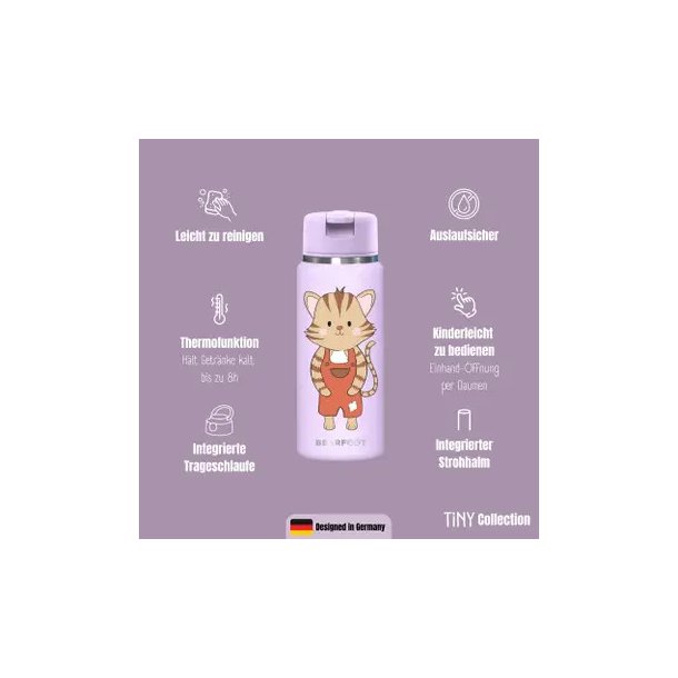 Bearfoot Tiny - Termo Drikkedunk - 200 ml - Lyser�d Kat