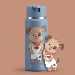 Bearfoot Tiny - Termo Drikkedunk - 200 ml - Bl� Hund