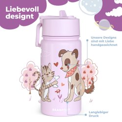 Bearfoot Termo Drikkedunk - Lyserd - Hund og kat  - 400 ml