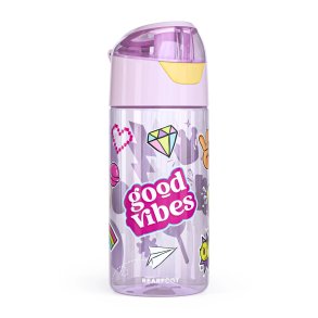 Bearfoot Drikkedunk 450 ml - Lyserd - Klistermrker 