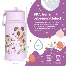Bearfoot Termo Drikkedunk - Lyserd - Hund og kat  - 400 ml