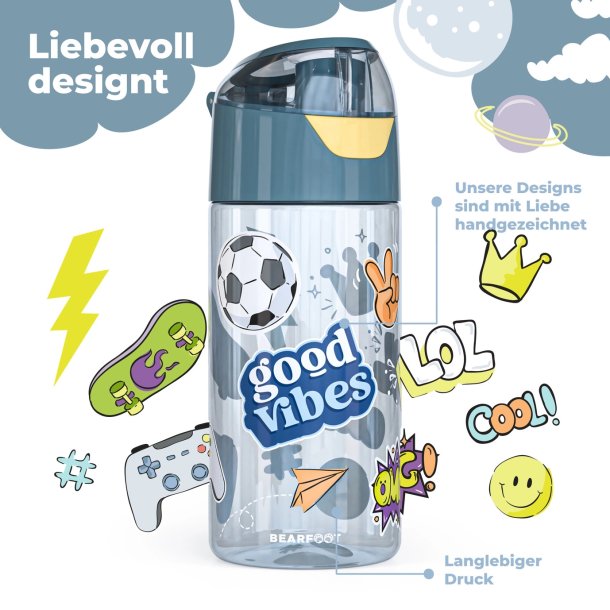 Bearfoot Drikkedunk 450 ml. Bl Klistermrker 