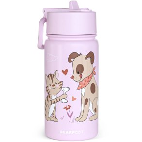 Bearfoot Termo Drikkedunk - Lyserd - Hund og kat  - 400 ml