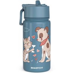  Bearfoot Termo Drikkedunk - Bl Hund og Kat - 400 ml 