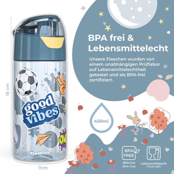 Bearfoot Drikkedunk 450 ml. Bl Klistermrker 