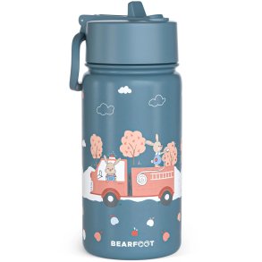 Bearfoot Termo Drikkedunk - Bl Brandbil og Kaniner - 400 ml 