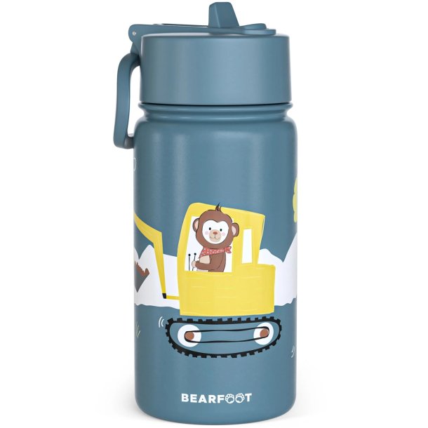 Bearfoot Termo Drikkedunk - Bl Gravmaskiner og Abe - 400 ml 