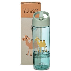 Carl Oscar - Vandflaske 2 i 1 med aftagelig bundkop - Gr�n Kamel 