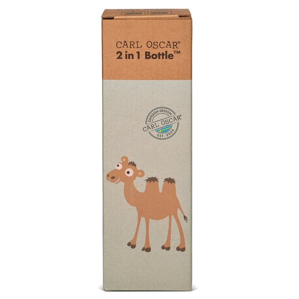 Carl Oscar - Vandflaske 2 i 1 med aftagelig bundkop - Gr�n Kamel 